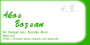 akos bozsan business card